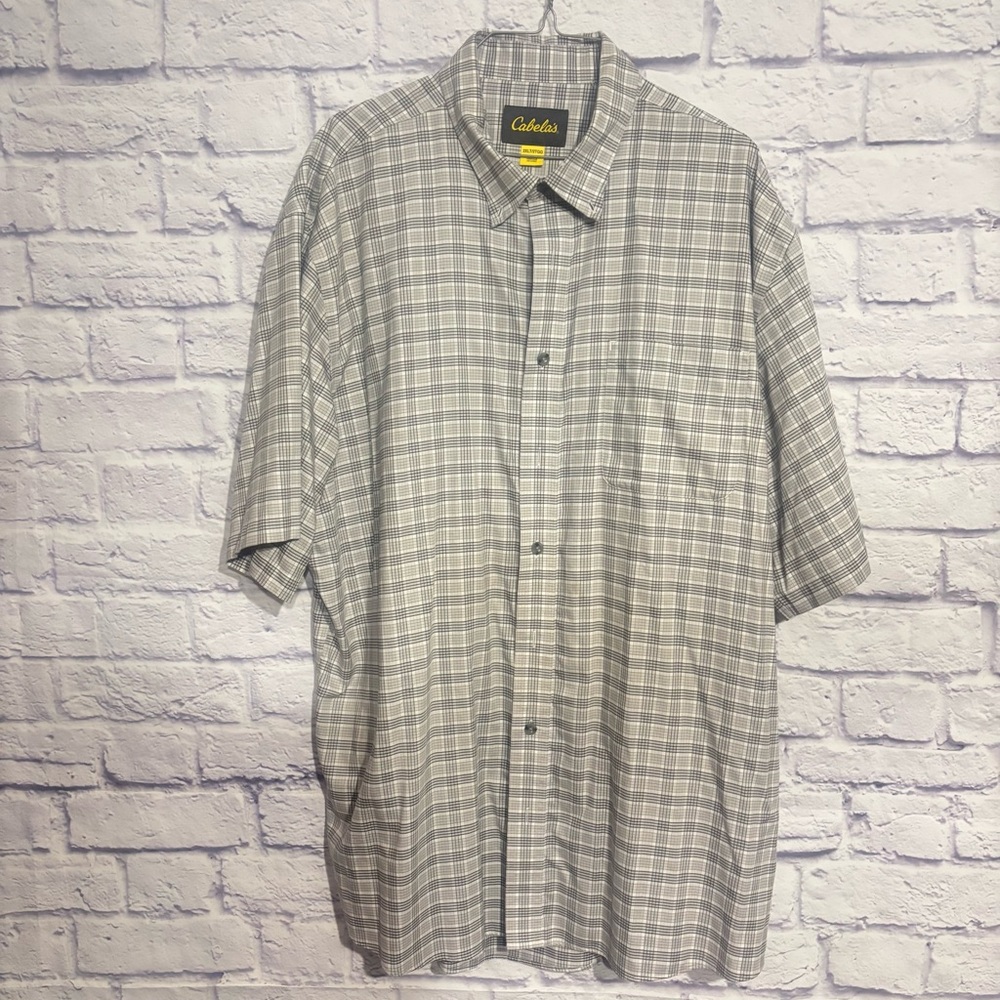 Cabela's Men's Casual Gray Plaid Shirt